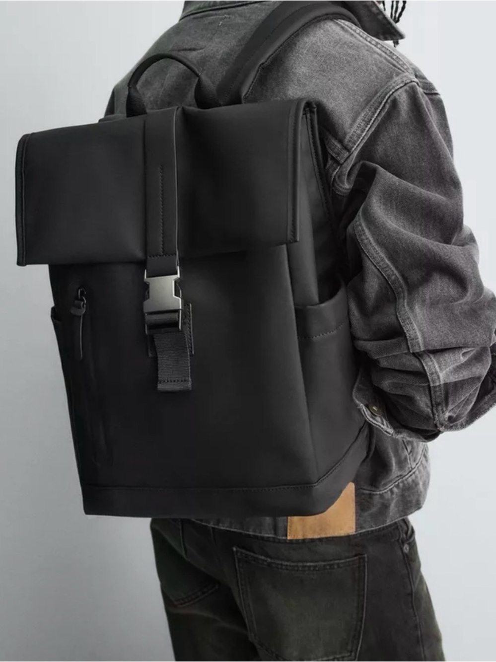 Zara Rubberized Flap Backpack - Picture 2 of 11